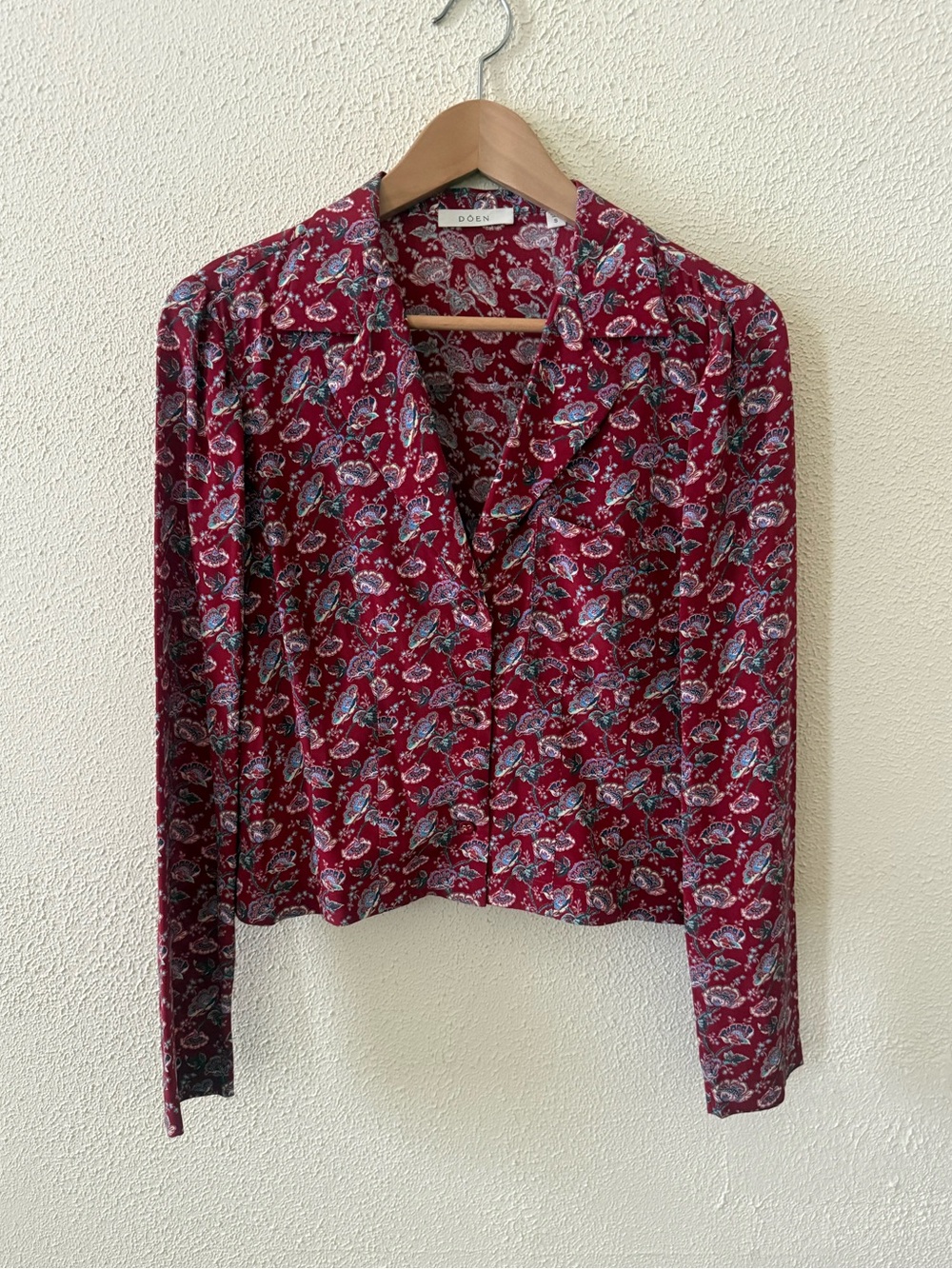 Doen Abena Silk Button-down Shirt S